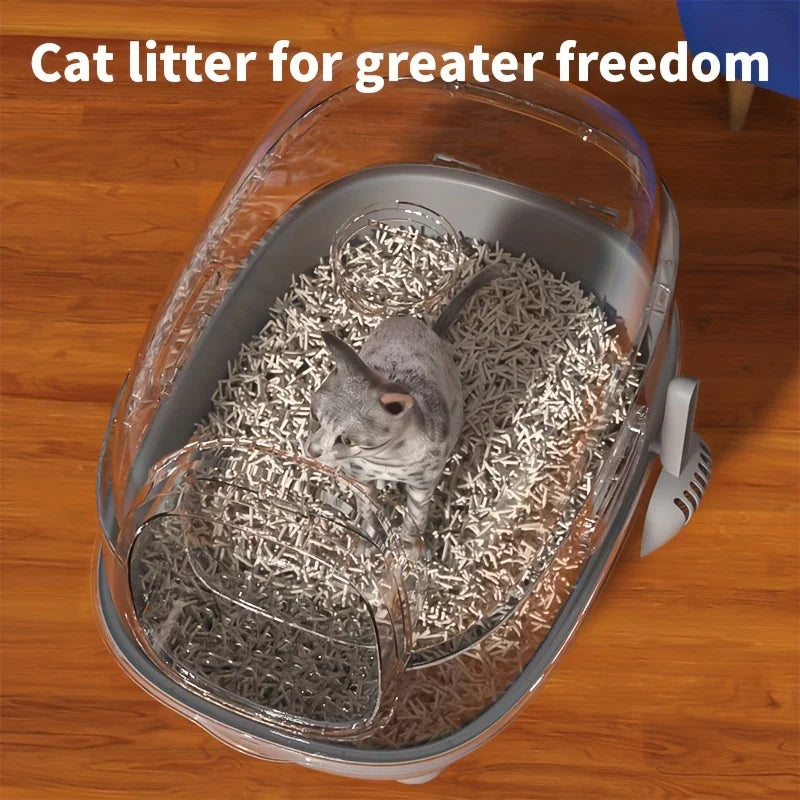 Closed cat litter box, splash proof, odor isolation, dual-purpose, foldable design, can accommodate cats weighing less t