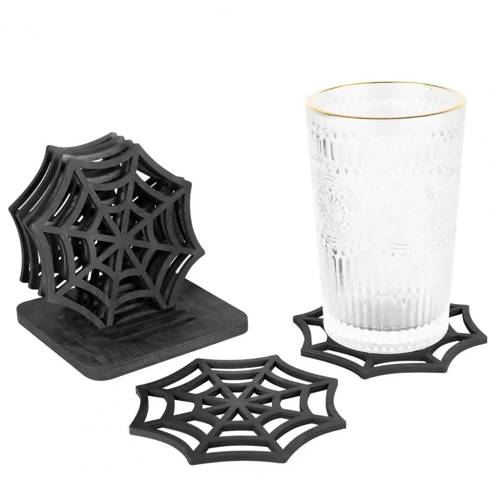 Halloween Coaster Halloween Table Decor Spooky Spider Web Coasters Festive Halloween Table Placemats for Home Decoration Set