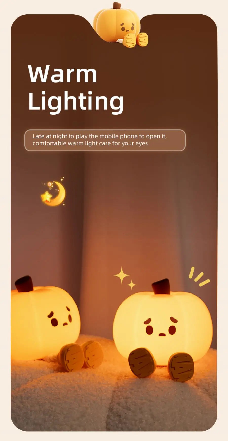 Halloween Pumpkin Night Lights Cute Soft Silicone Safe Lamp Decorations Timing Dimmable Bedside Decor Kids Baby Halloween Gifts