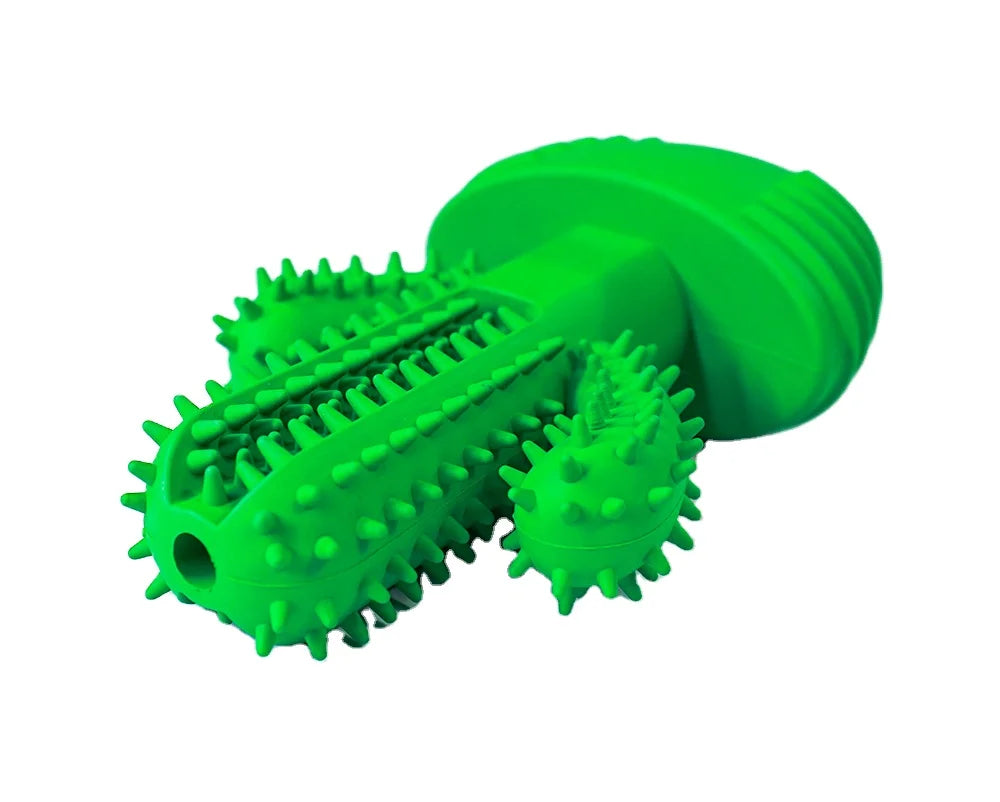 Dog Cactus Interactive Rubber Chew Toys For Small Large Dogs Tooth Cleaning Toothbrush For Small Large Dogs Treat Dispenser Pet