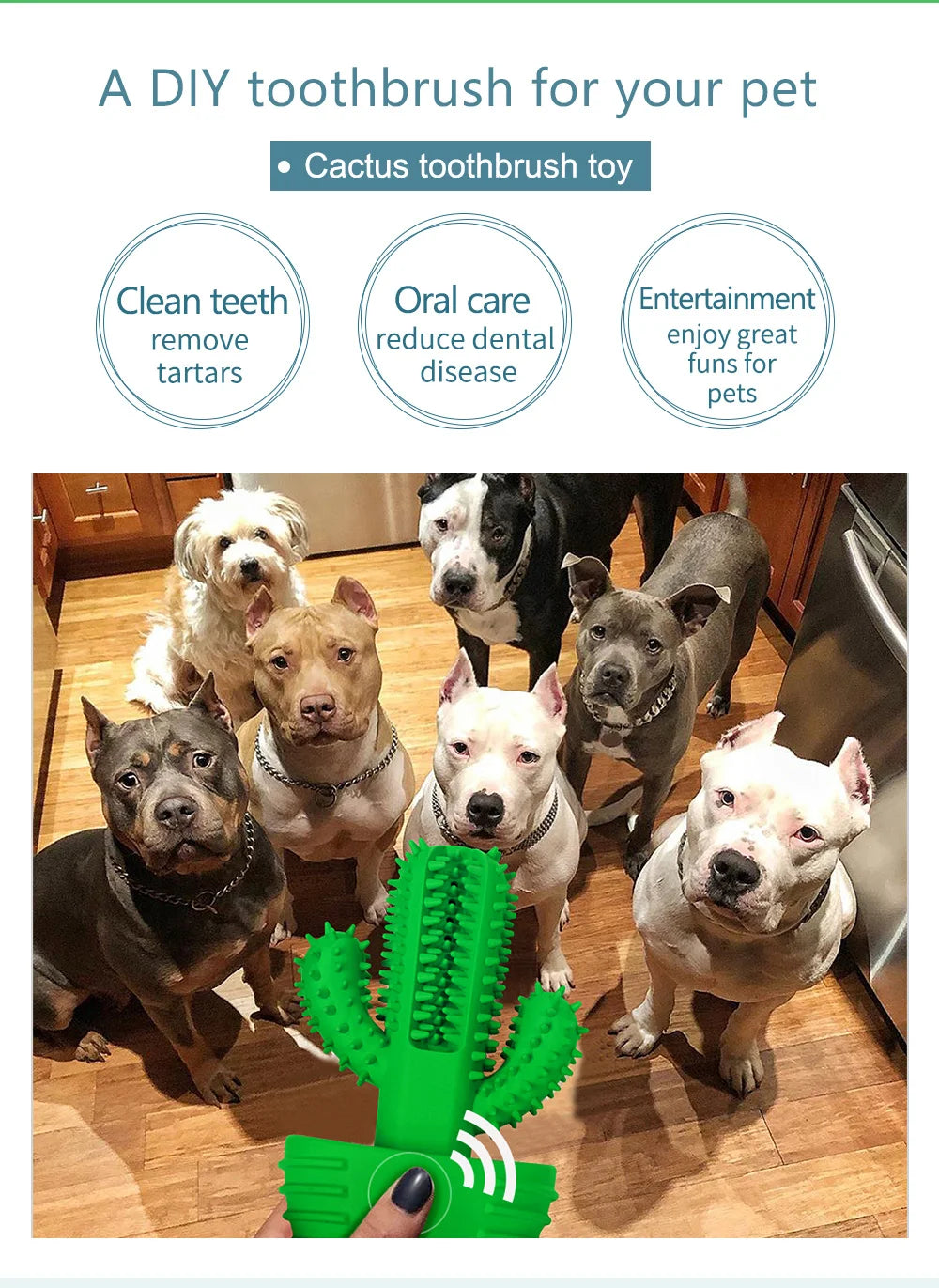 Dog Cactus Interactive Rubber Chew Toys For Small Large Dogs Tooth Cleaning Toothbrush For Small Large Dogs Treat Dispenser Pet