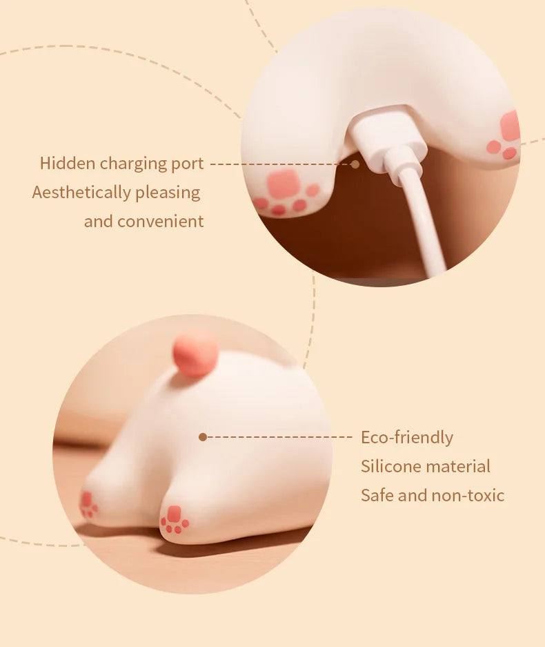 1pc Cute Rabbit-shaped USB Rechargeable Silicone Night Light for Bedroom - Eye Protection Sleep Bedside Lamp Desk Lighting