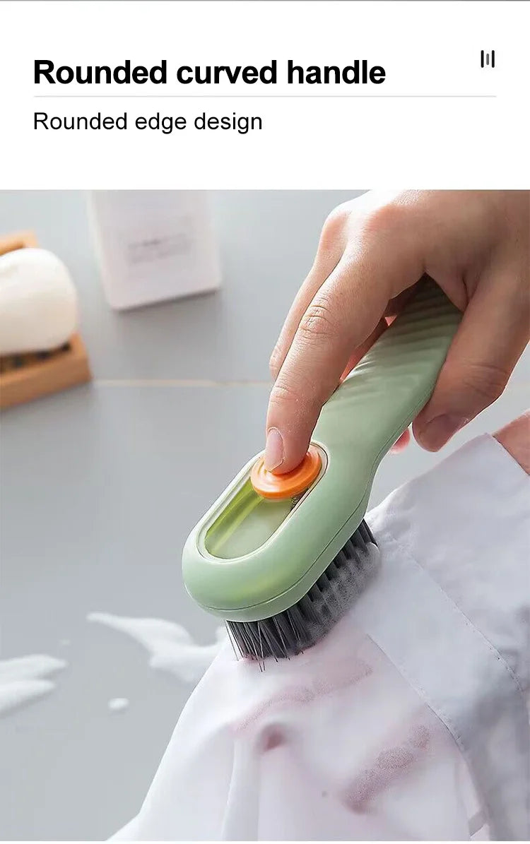 Multifunction Cleaning Shoe Brush Soft Automatic Liquid Shoe Brush Long Handle Clothes Soap Brush With Hook Clean Tool