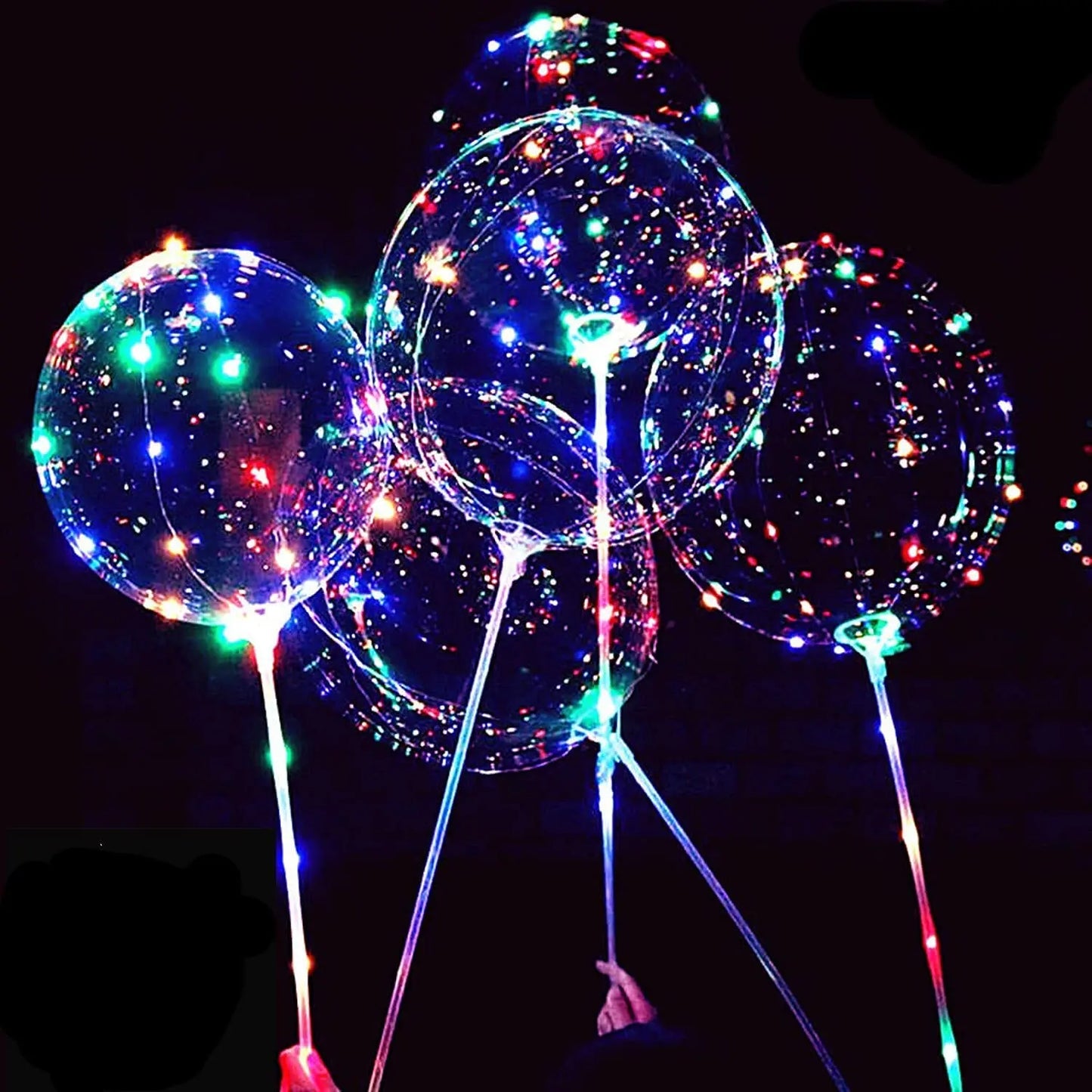 20 Inches Glow Clear Bubble Balloon LED Light Up BoBo Balloons for Baby Shower Christmas Birthday Party Wedding Decoration