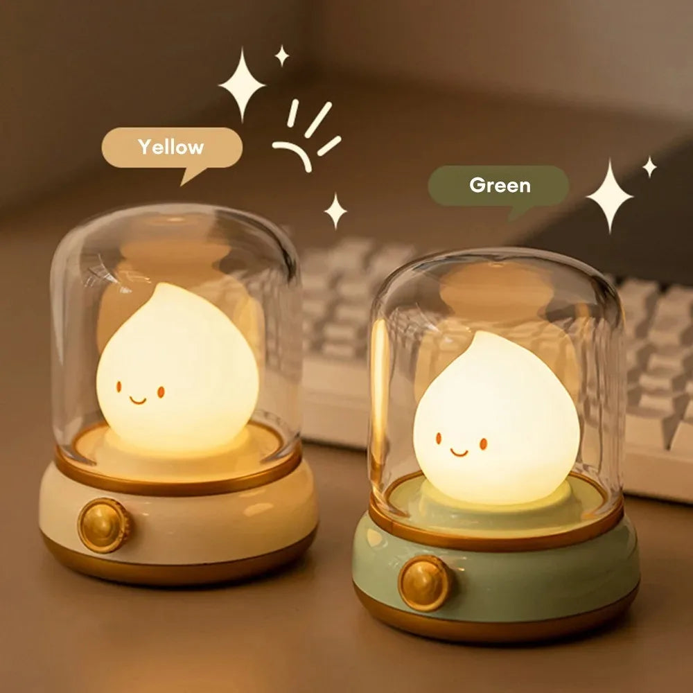 Mini Desktop LED Cute Night Lamp Creative USB Rechargeable Portable Cartoon Table Lamp For Coffee Bar Home Decor Hotel Bedroom