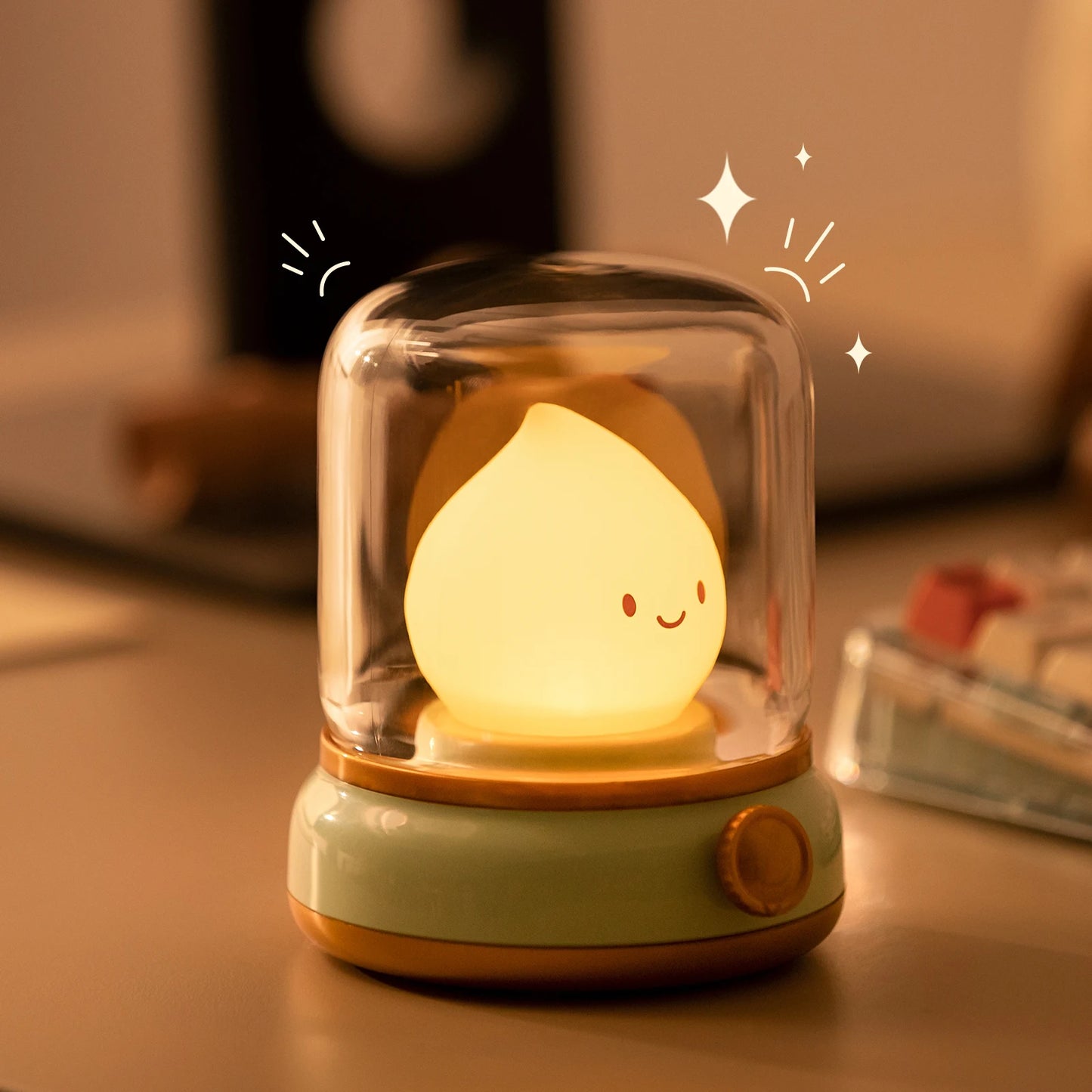 Mini Desktop LED Cute Night Lamp Creative USB Rechargeable Portable Cartoon Table Lamp For Coffee Bar Home Decor Hotel Bedroom