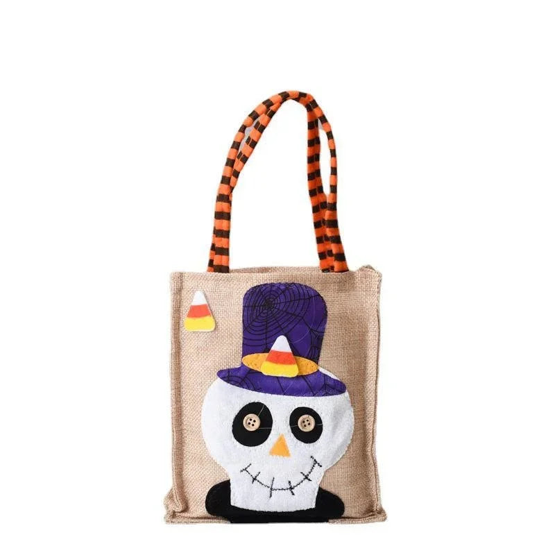 Halloween Gift Non Woven Tote Bag Black Hat Pumpkin Witch Horror Ghost Festival Party Trick or Treat Happy Halloween Day Decor