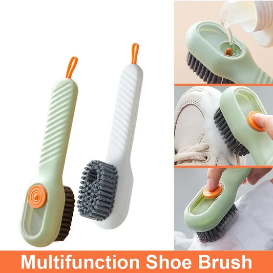 Multifunction Cleaning Shoe Brush Soft Automatic Liquid Shoe Brush Long Handle Clothes Soap Brush With Hook Clean Tool